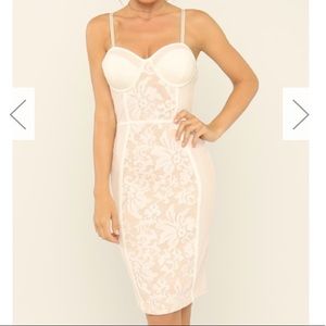 Blush/Off white lace dress